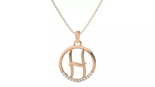 Letter Alphabet-H pendant 3dm render detail