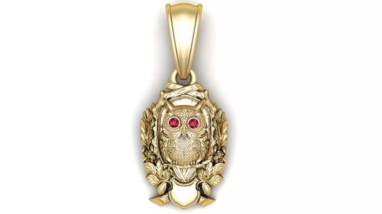 Golden Owl Wisdom Pendant