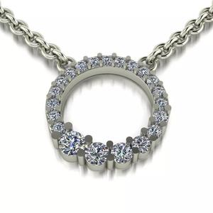 Halo Diamond Tapered Infinity Pendant