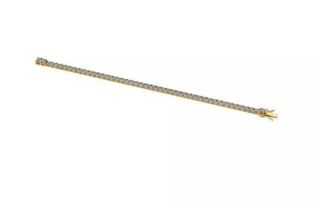 Elegant Gold Tennis Bracelet with 20-Pointer Diamond Settings