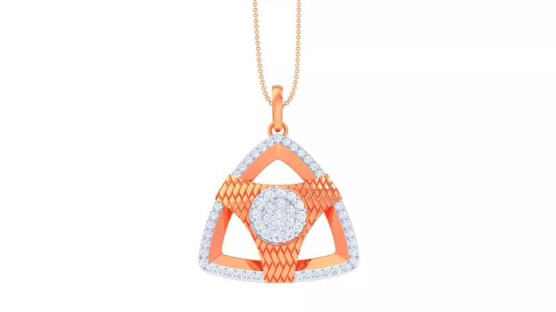 Traiangular High Jewelry Pendant Earrings Set 3dm stl obj mtl