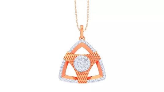 Traiangular High Jewelry Pendant Earrings Set 3dm stl obj mtl