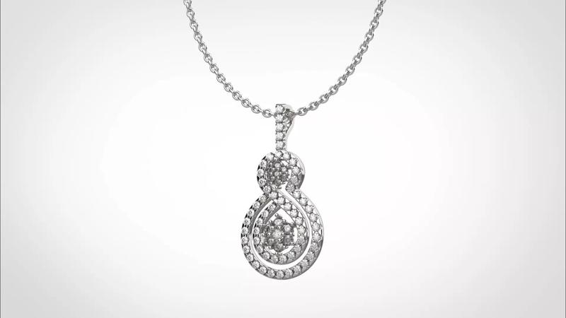 PE1401 Classic Solitaire Pendant half ct CAD STL 18K  3g