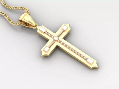 Jesus Christ Cross Pendant Print 4CP086