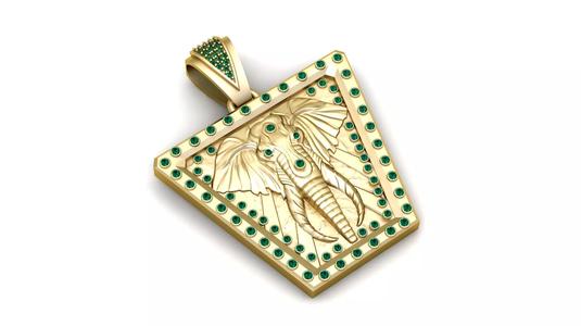 Gold Elephant Pendant 3D Printable  Mode