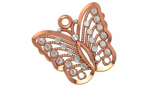 Golden Butterfly Necklace Charm Pendant