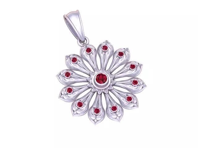 Gold Flower Pendant 3D printable model