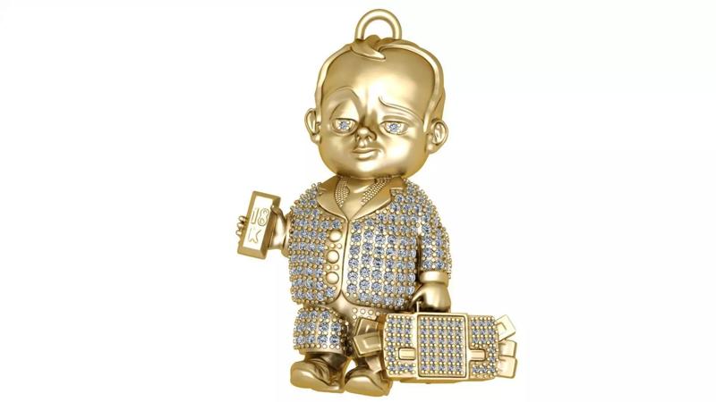 Powerful boss pendant with stones and without stones