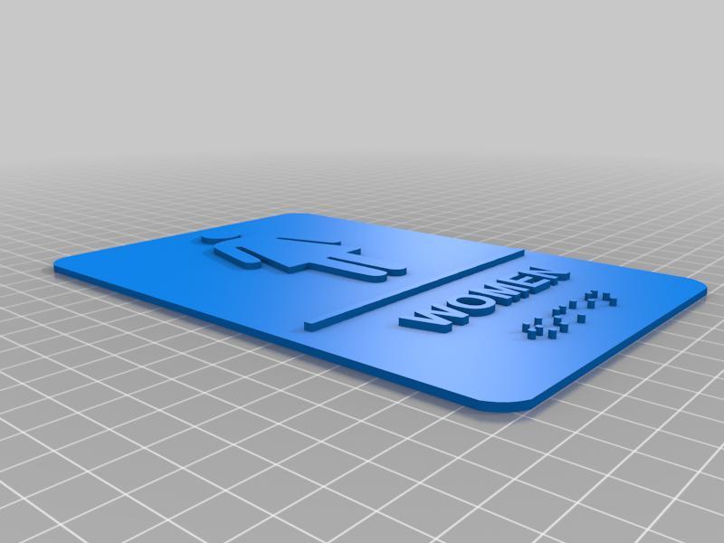 Women Restroom Sign with Braille