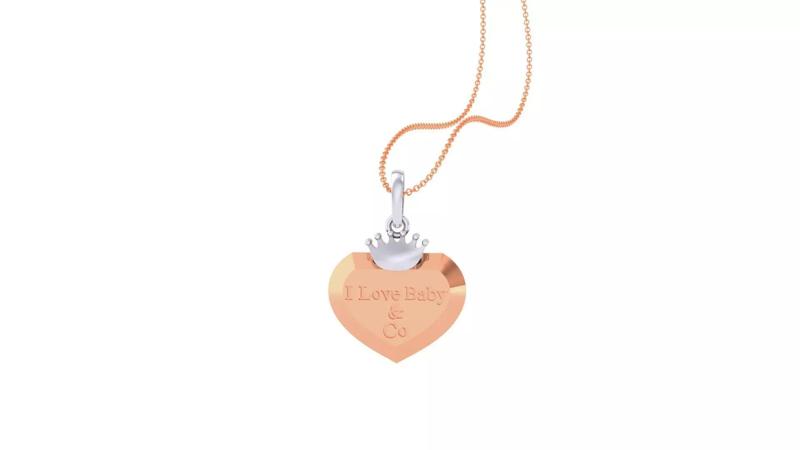 I Love Baby Heart Light Weight Kids Pendant Necklace Charms 3dm