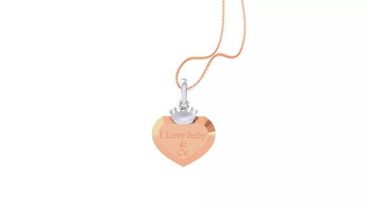 I Love Baby Heart Light Weight Kids Pendant Necklace Charms 3dm