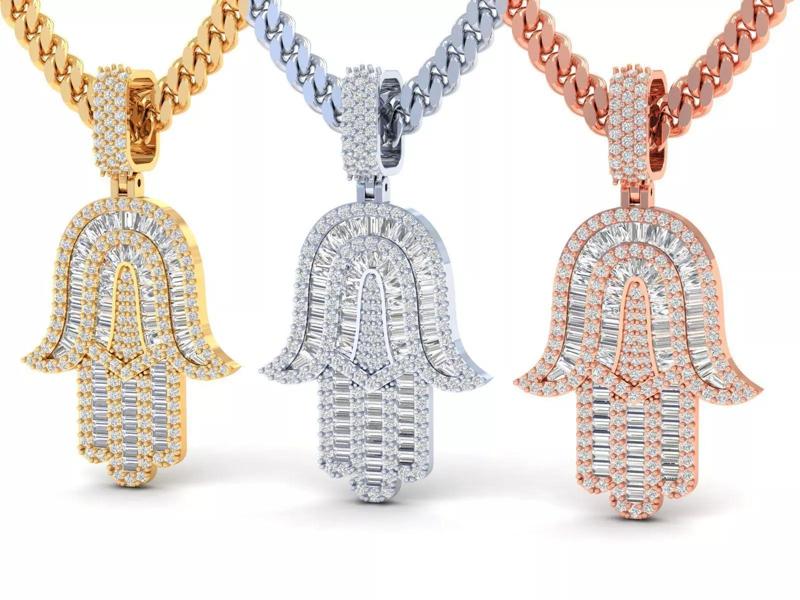 Hamsa Hand with Baguettes