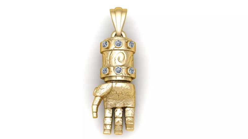 DIAMOND MEN HAND PENDANT 3D PRINTABLE MODEL