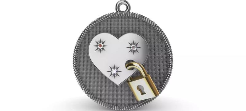 Heart and Padlock Medal