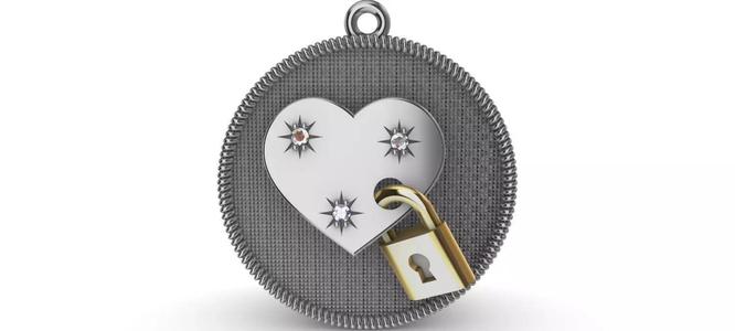 Heart and Padlock Medal