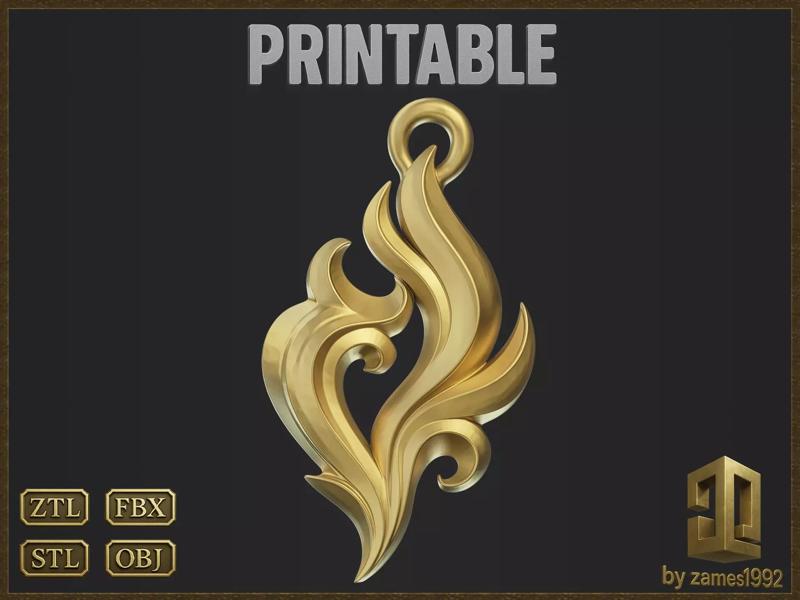 Golden Fire Decorative Pendant