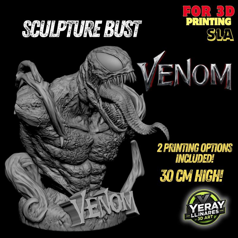 Venom Bust - 3D Printable SLA Figure