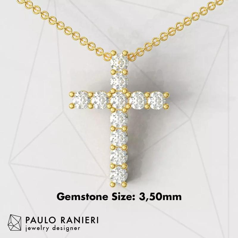 Gemstones Diamond Cross Pendant