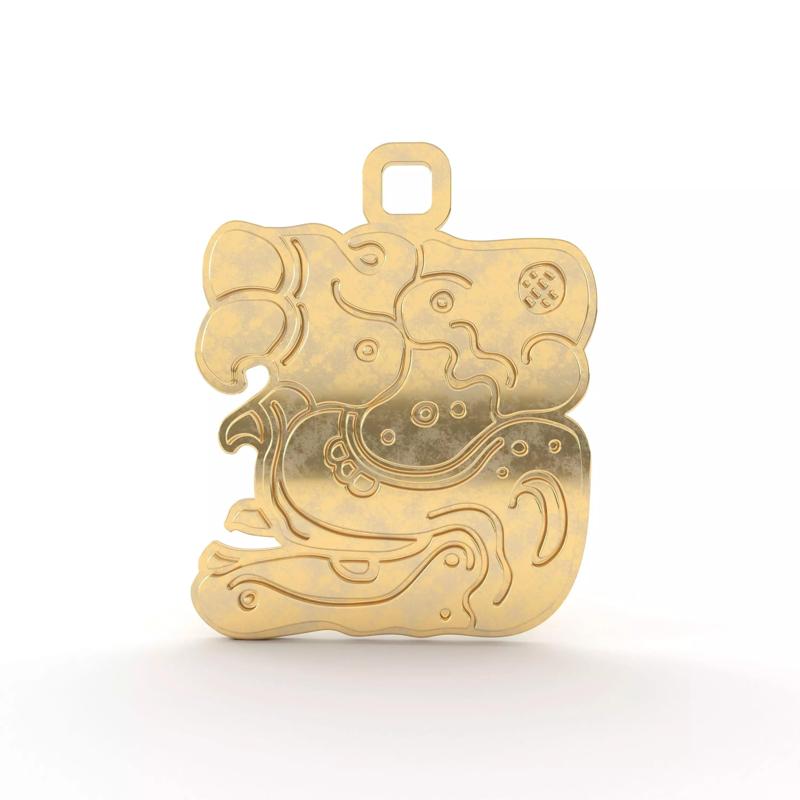 Mayan native glyph pendant 07