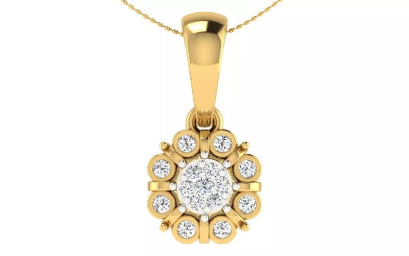 Solitaire Women Pendant 3dm STL OBJ FBX Render Details