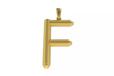 Spiral Initial Letter F Pendant