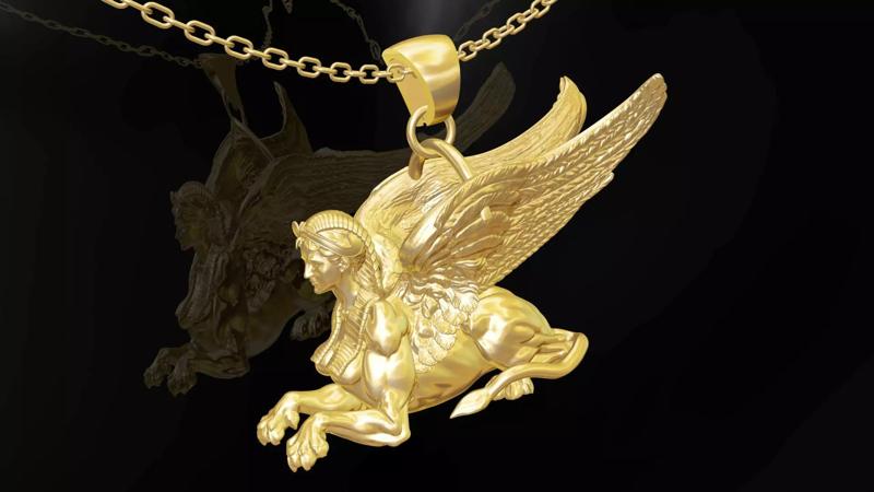 Sphinx gold pendant jewelry