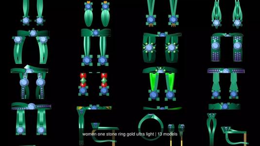 women one stone ring gold ultra light 3D Model Collection