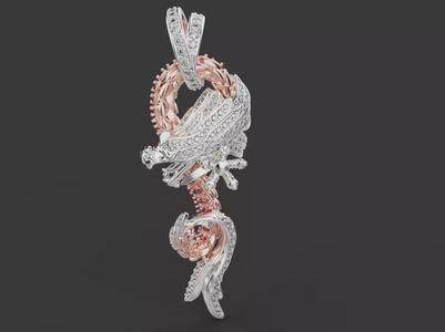 Dragon Pendant and Earrings set  53982