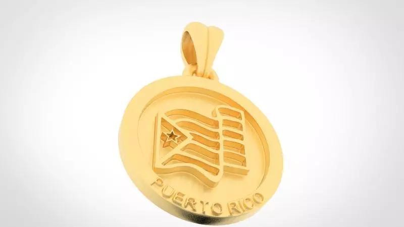 Puerto Rican Pendant Necklace Charm Flag Jewelry