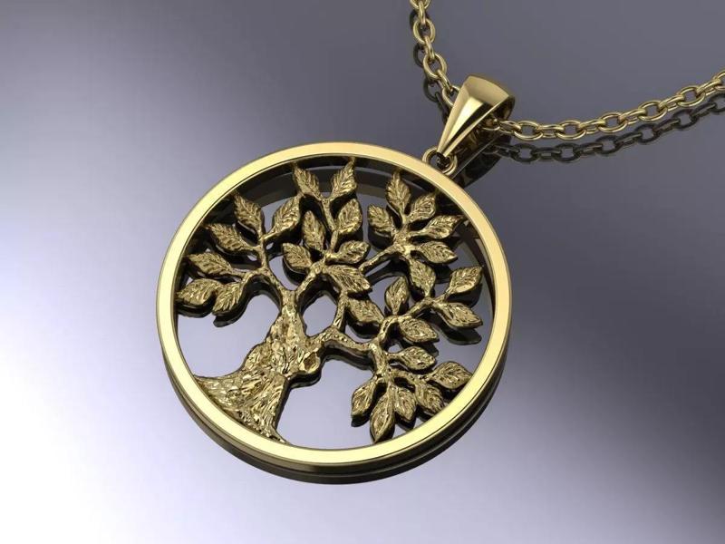 Jewlery Tree Pendant Gold MK-048