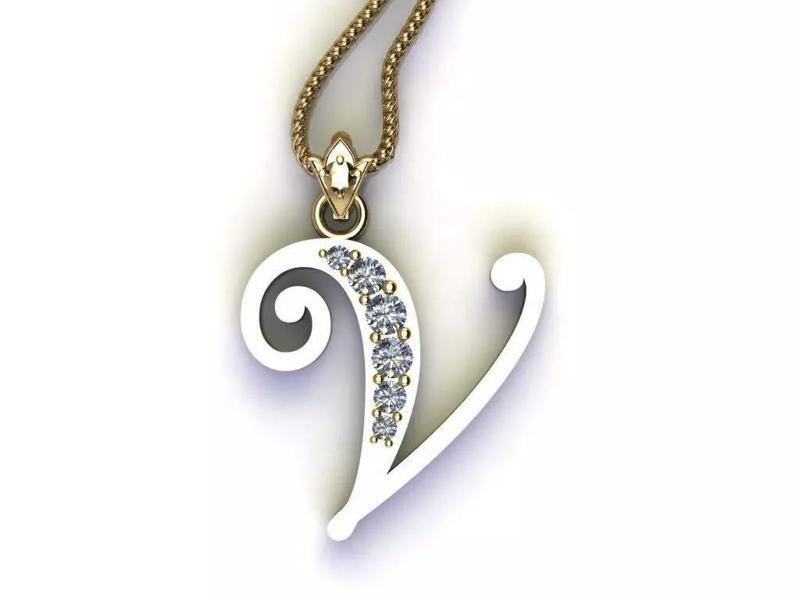 Fancy Font Style Pendant V