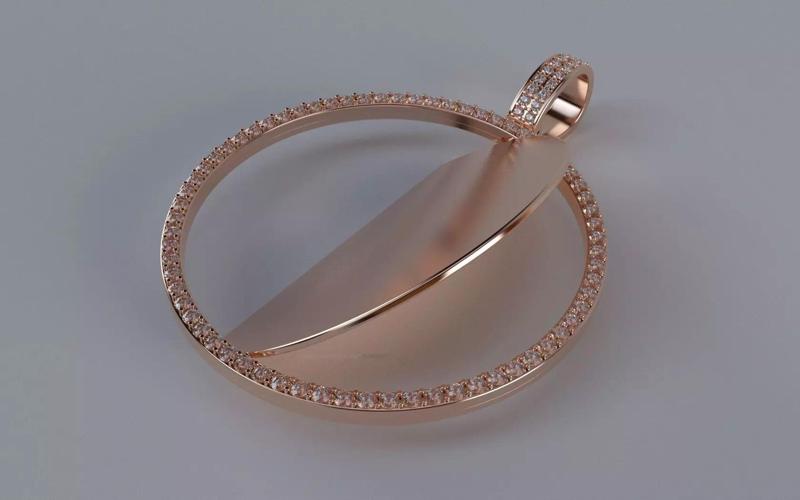 Spinning Picture Pendant - 2mm Stones - XLARGE