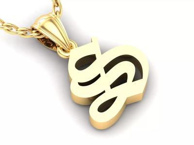 S Letter Pendant Alphabet Version 6