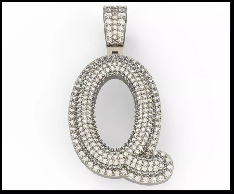 Q BUBLLE FONT PENDANT
