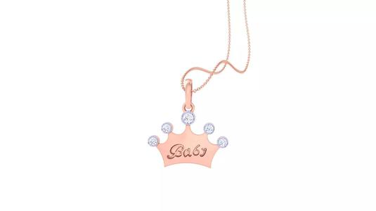 King Queen Crown Light Weight Kids Pendant Necklace Charms 3dm