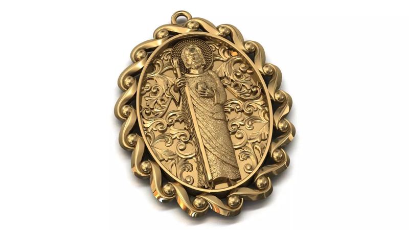 St Jude Pendant Saint Jude Jewelry STL 3DM San Judas Necklace