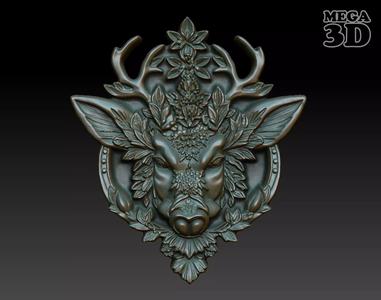 Stag Pendant Bas Relief 06 230612