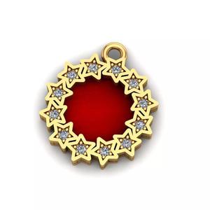 Jewelry star pendant with diamonds gold