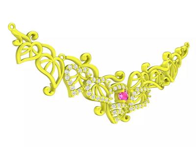 6583 Heart Leaf Diamond Women Necklace