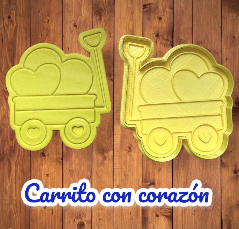 wagon cookie cutter / Cortador de galleta Carrito con corazón