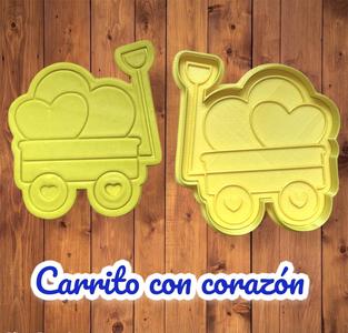 wagon cookie cutter / Cortador de galleta Carrito con corazón