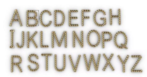 Twisted Gold 3D Letters Set