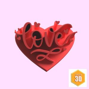 love heart with curved letters