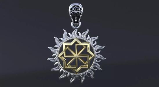 Ancient slavic  symbol solar 3D print or CNC model