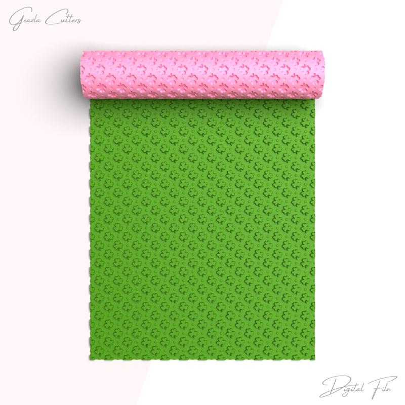 Clover Texture Roller For Polymer Clay, Saint Patrick's Day Clay Texture Roller, Printable File, Digital STL File, No: 1520