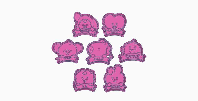 BT21 COOKIE CUTTER KIT X7 BT 21 PACK