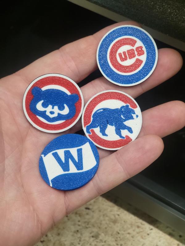 Chicago Cubs - Four Pack - Tire Valve Stem Cap