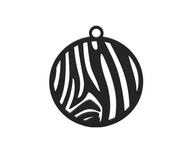 Earring zebra pendant