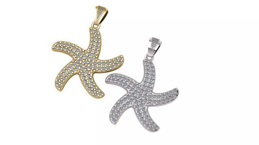 CZ Paved Starfish Pendant