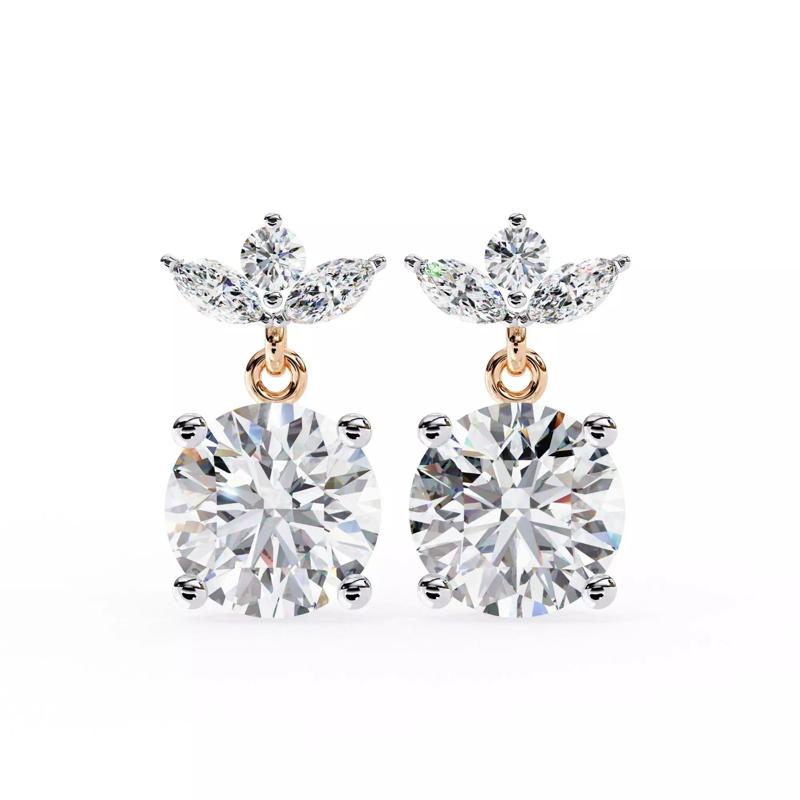 Diamond Studs Earrings 360 animation renders 3dm stl details